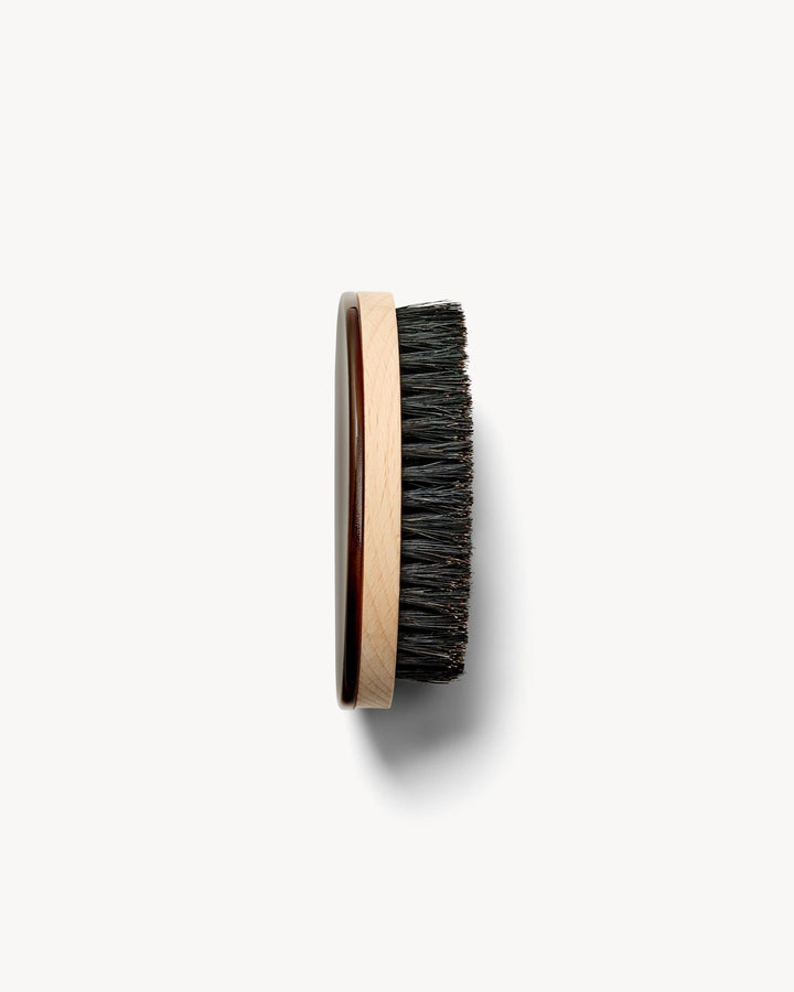 Beard Brush in Bourbon on a white background