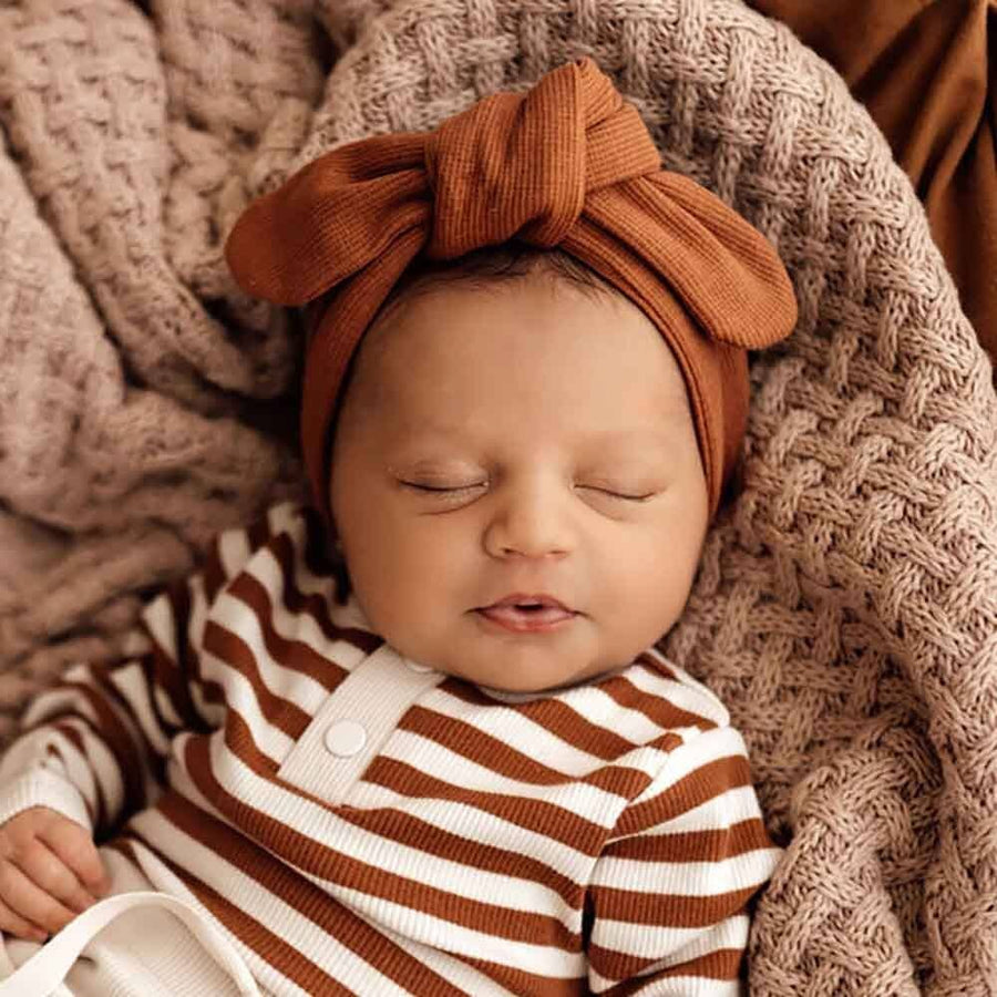 Biscuit Ribbed Organic Topknot - Echo Market