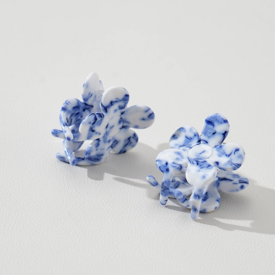 Blossom Coastal Blue Flower | Mini Claw Clip | Set of 2 - Echo Market