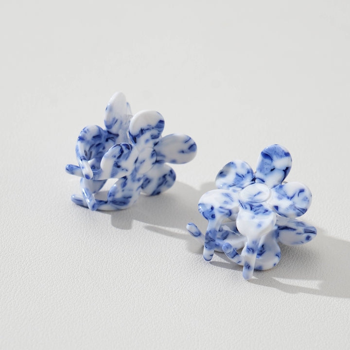 Blossom Coastal Blue Flower | Mini Claw Clip | Set of 2 - Echo Market