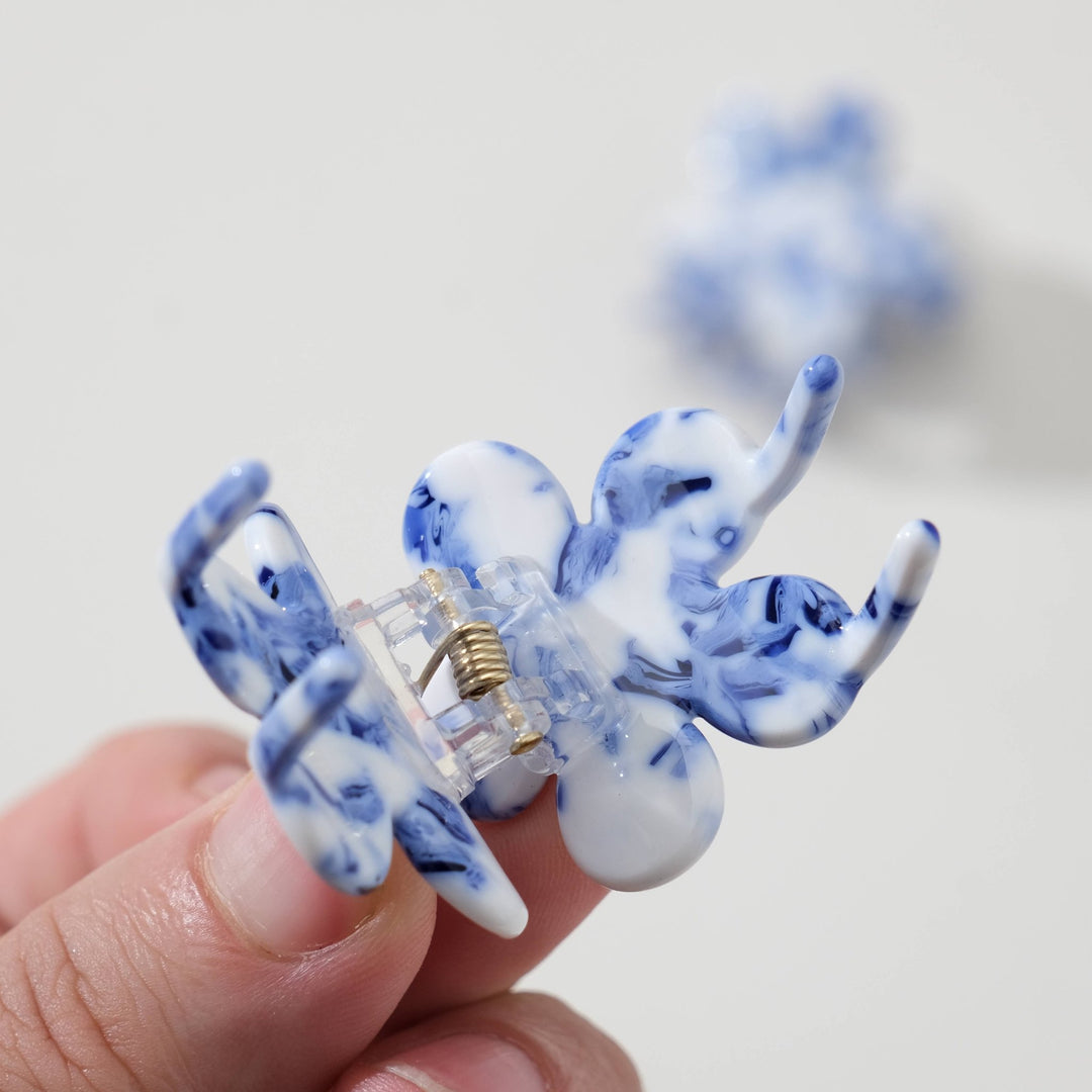 Blossom Coastal Blue Flower | Mini Claw Clip | Set of 2 - Echo Market