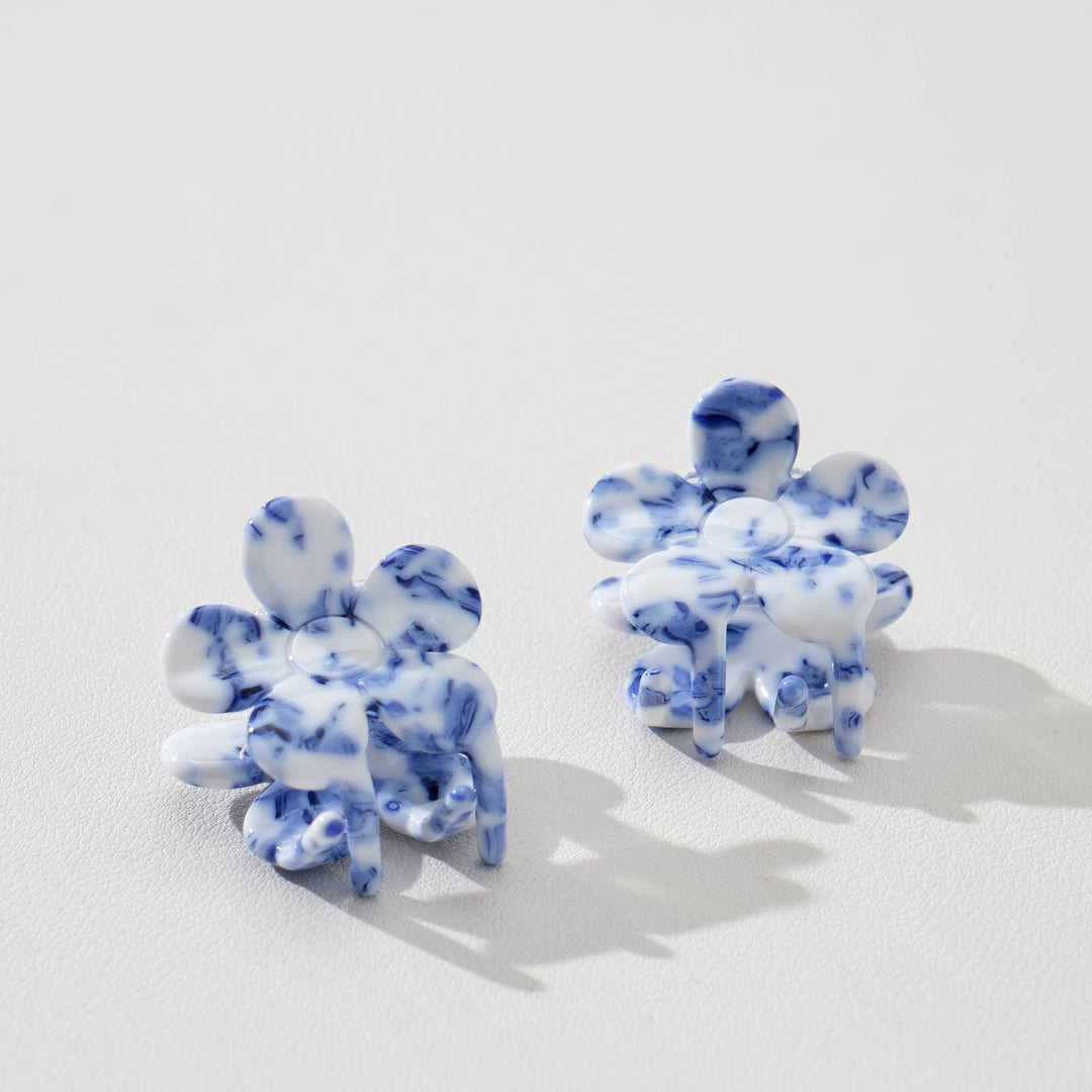 Blossom Coastal Blue Flower | Mini Claw Clip | Set of 2 - Echo Market