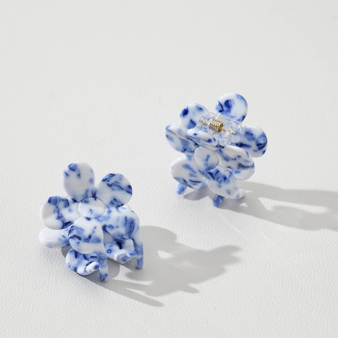 Blossom Coastal Blue Flower | Mini Claw Clip | Set of 2 - Echo Market