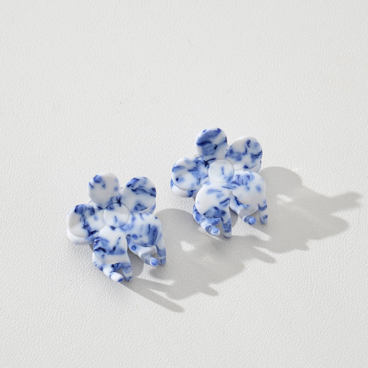 Blossom Coastal Blue Flower | Mini Claw Clip | Set of 2 - Echo Market