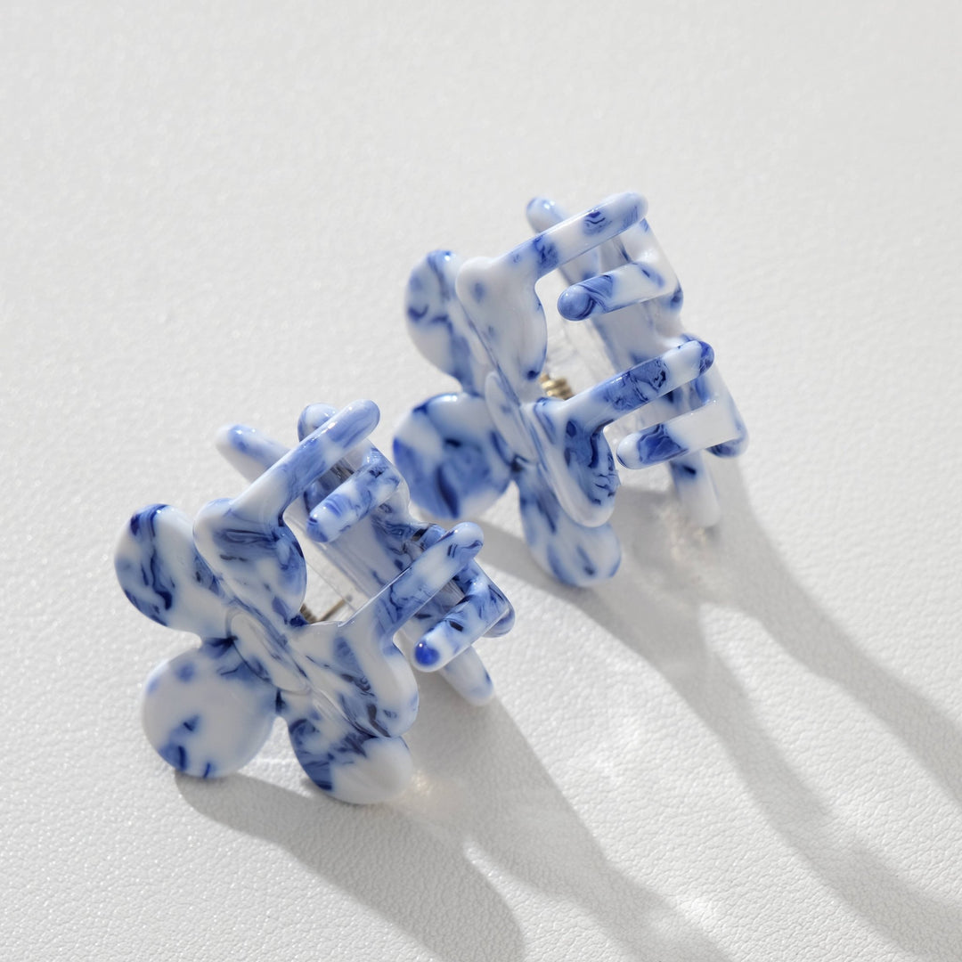 Blossom Coastal Blue Flower | Mini Claw Clip | Set of 2 - Echo Market