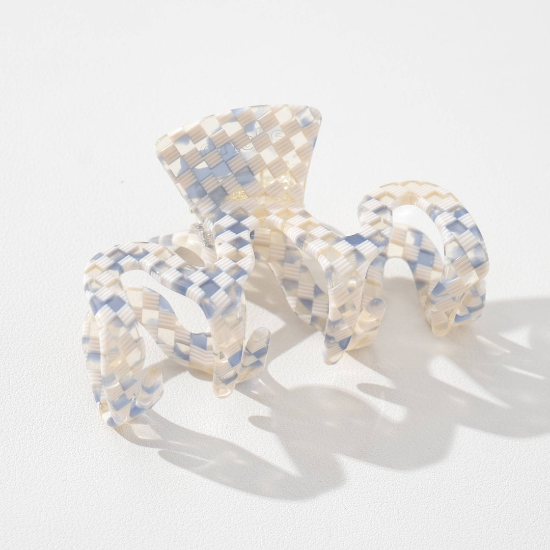 Blue Sand Checkerboard | Large Claw Clips - Echo Market