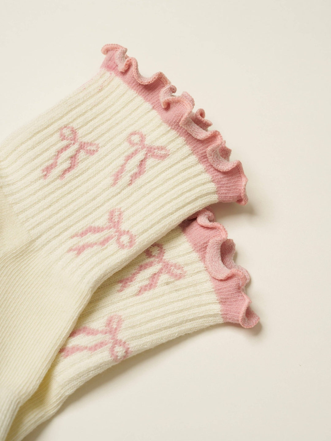 🎀 Bow Ruffle Grip Sock | Soft Pink| Pilates Socks - Echo Market