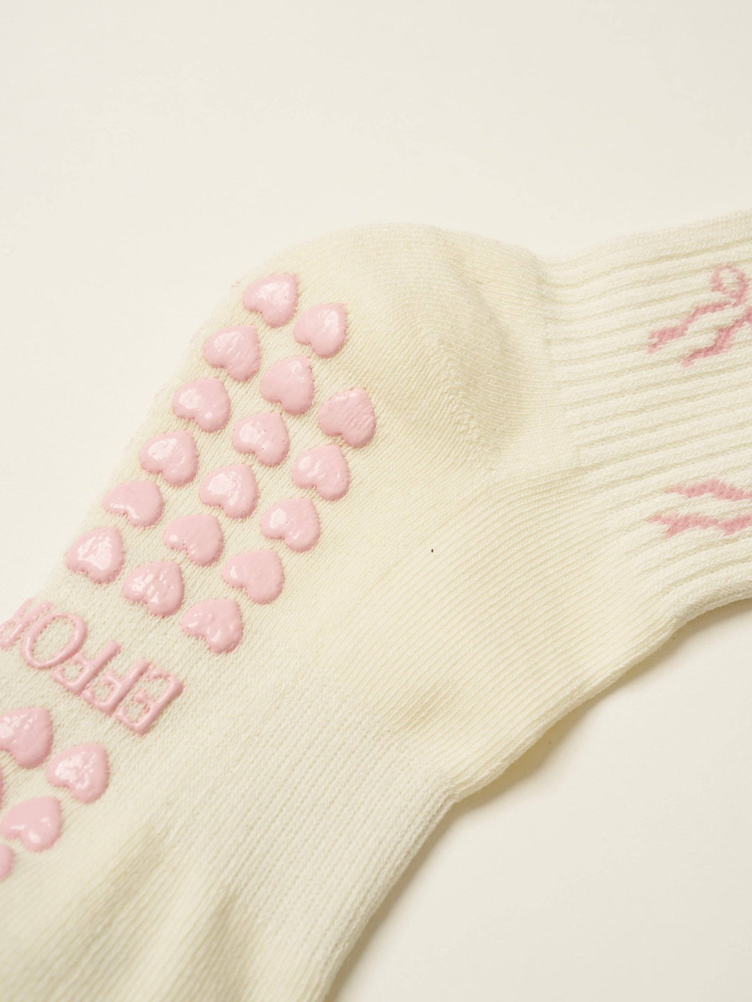 🎀 Bow Ruffle Grip Sock | Soft Pink| Pilates Socks - Echo Market