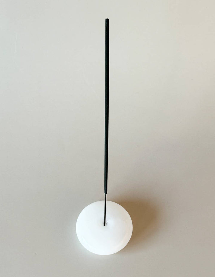 Bubble Incense Holder | White Milk Glass - Echo Market