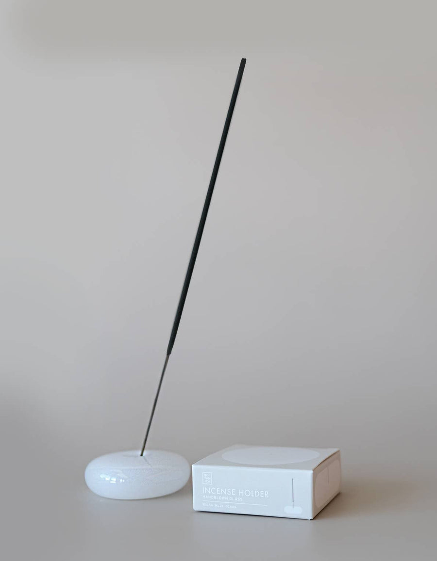 Bubble Incense Holder | White Milk Glass - Echo Market