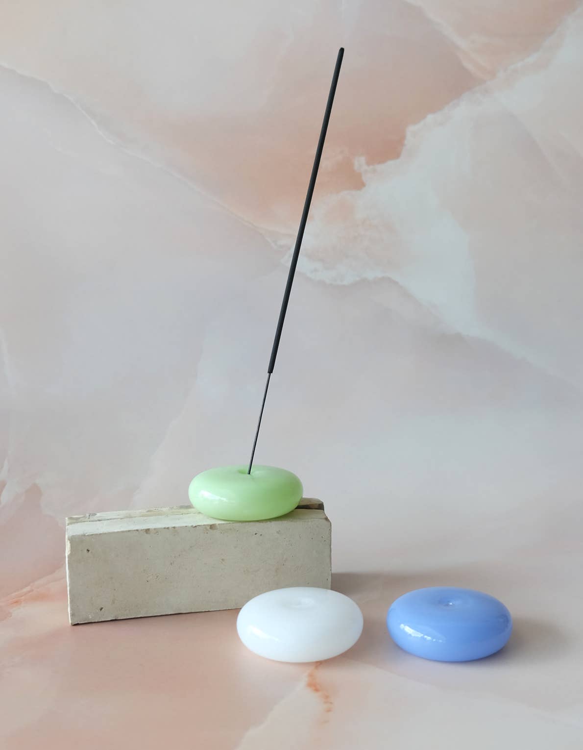 Bubble Incense Holder | White Milk Glass - Echo Market