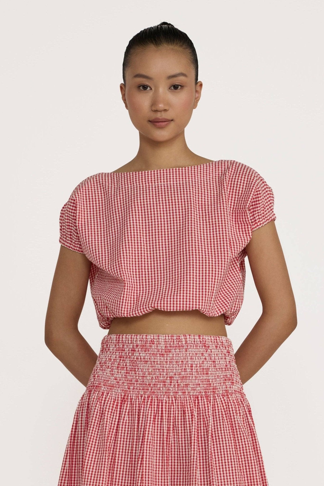 Bubble Top | Poppy Gingham - Echo Market