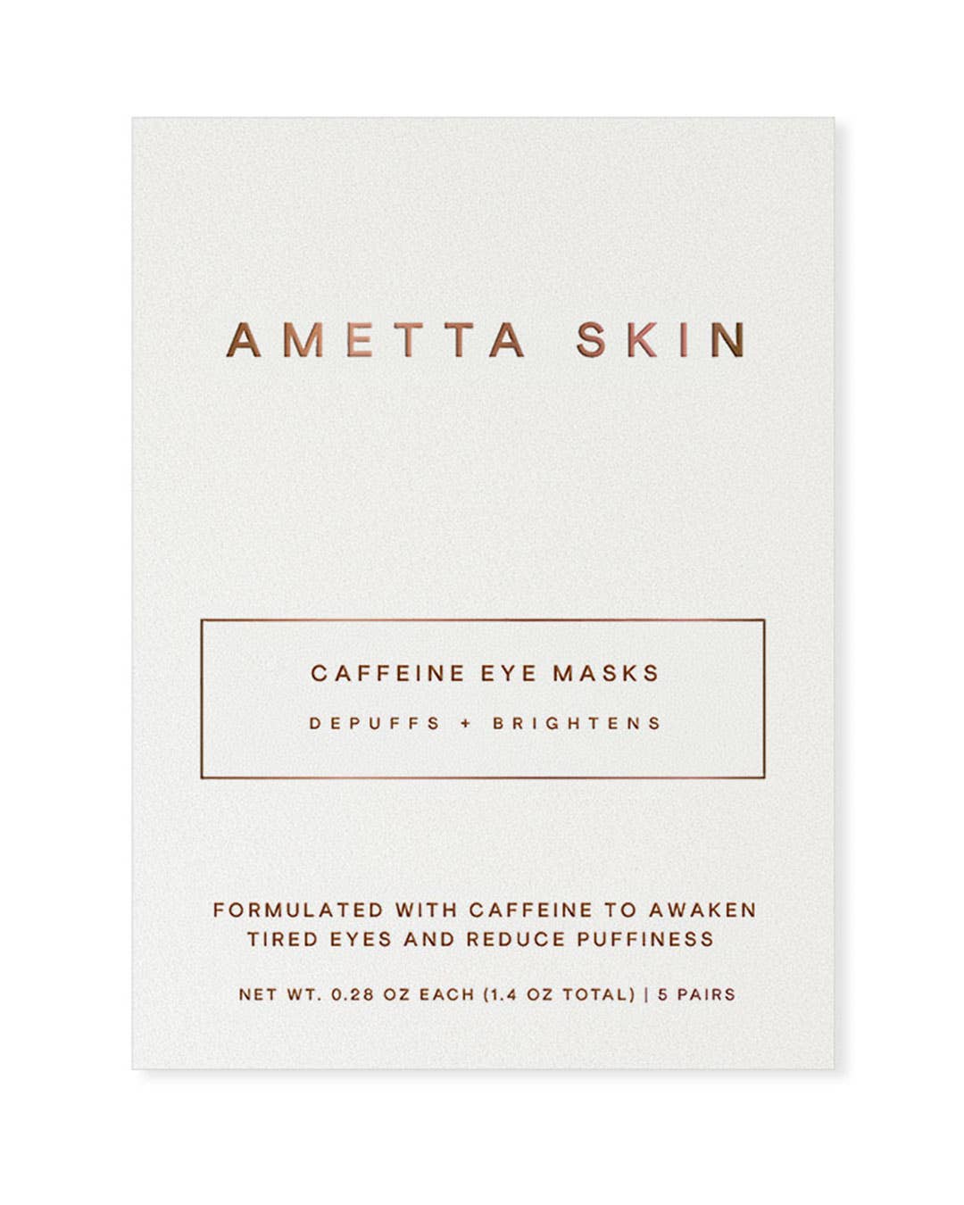 Ametta Skin caffeine eye masks packaging on a white background