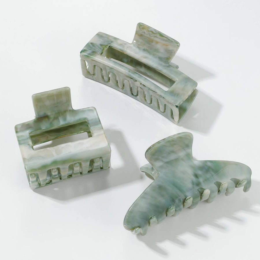 Calacatta Emerald | Small/Medium Claw Clips - Echo Market