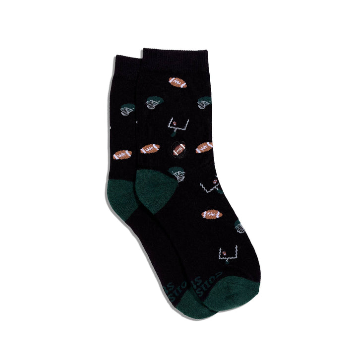 Kids Socks that Support Youth Sports | Black Football