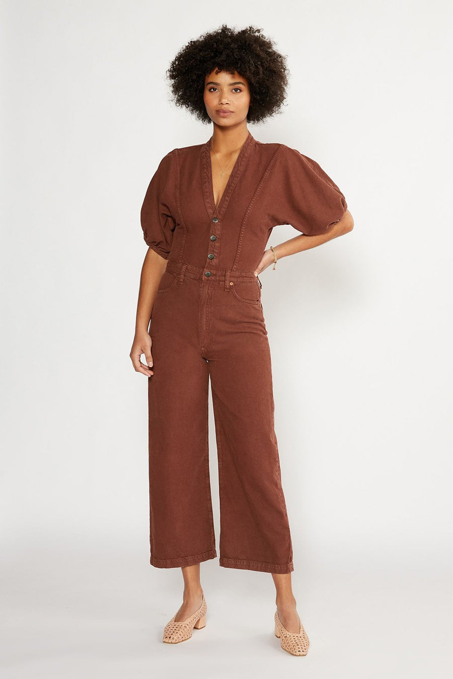 Celeste Wide Leg Jumpsuit | Dark Russet - Echo Market