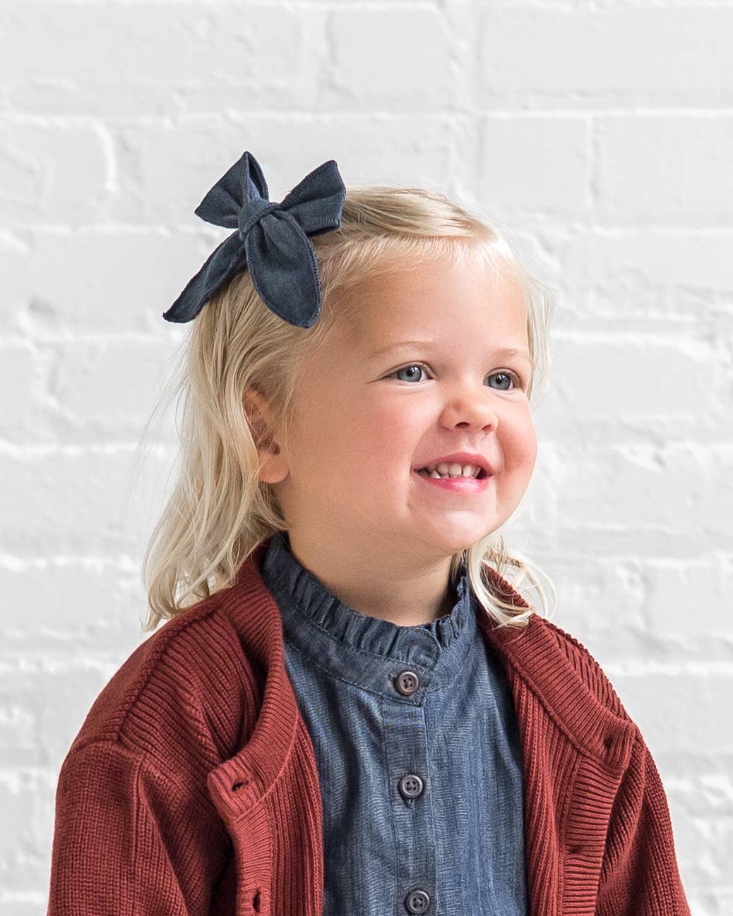 Chambray Bow Clip - Echo Market