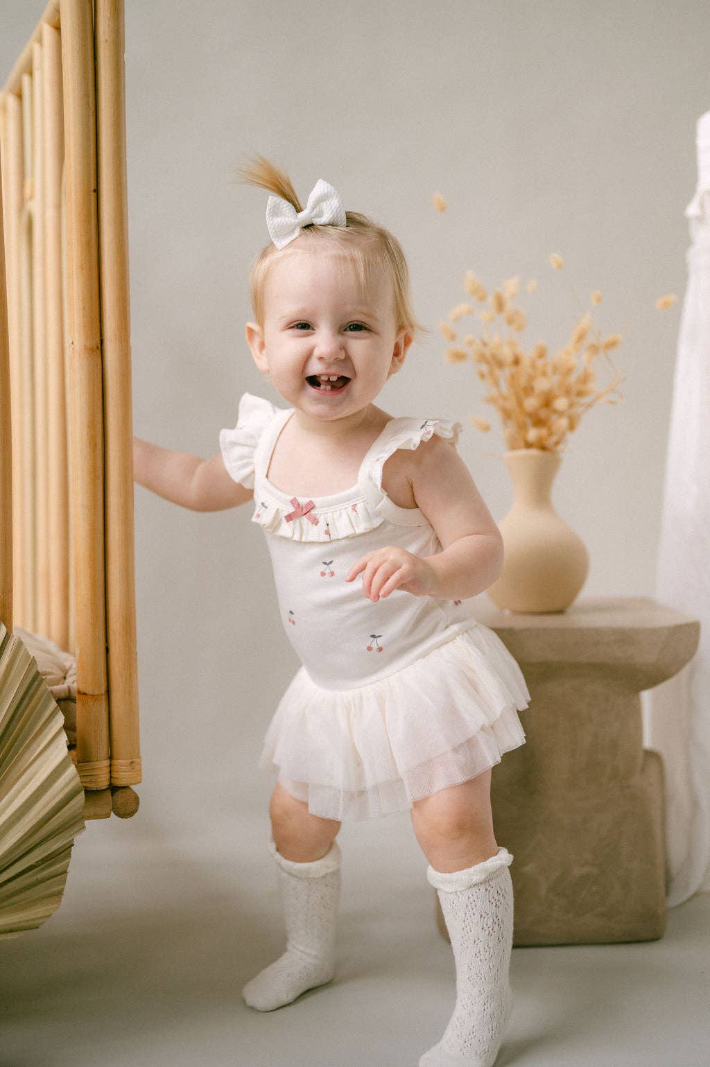 Cherry Tutu Singlet Onesie | Natural - Echo Market