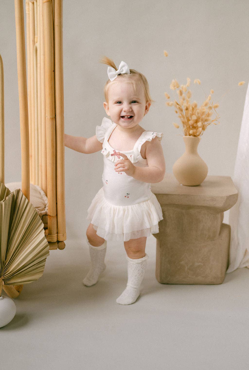 Cherry Tutu Singlet Onesie | Natural - Echo Market