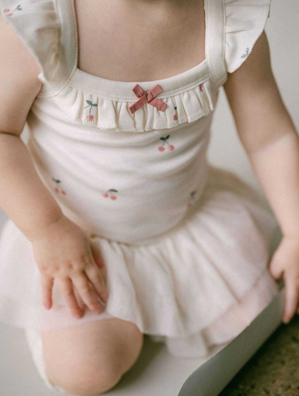 Cherry Tutu Singlet Onesie | Natural - Echo Market