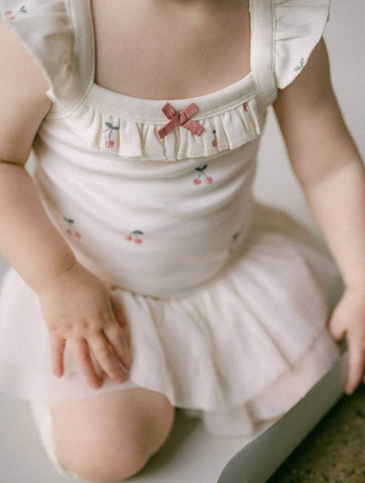 Cherry Tutu Singlet Onesie | Natural - Echo Market