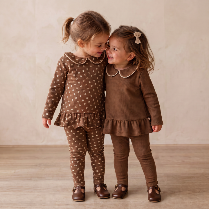 Organic Legging Set of 2 | Chestnut Bloom + Brown