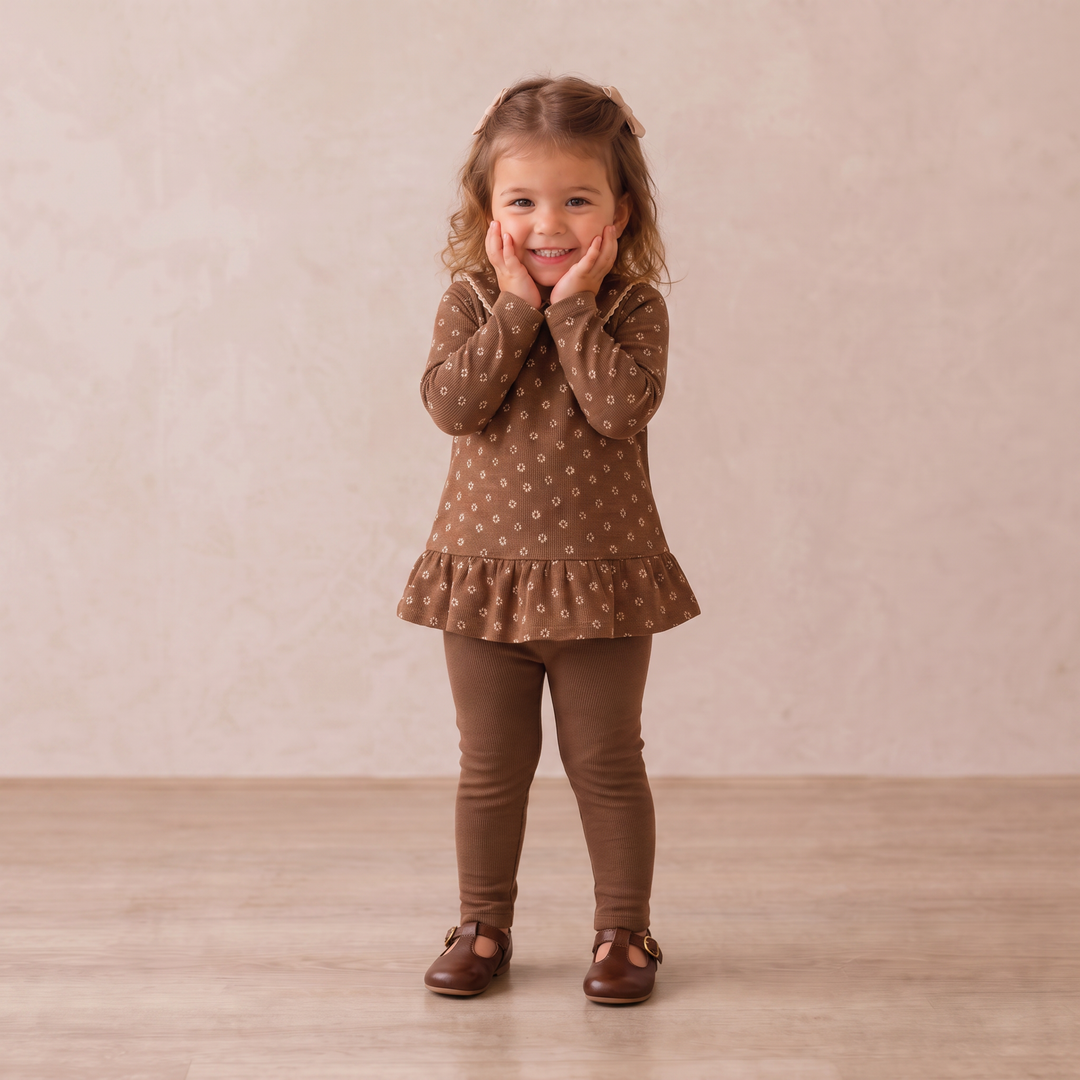 Organic Legging Set of 2 | Chestnut Bloom + Brown