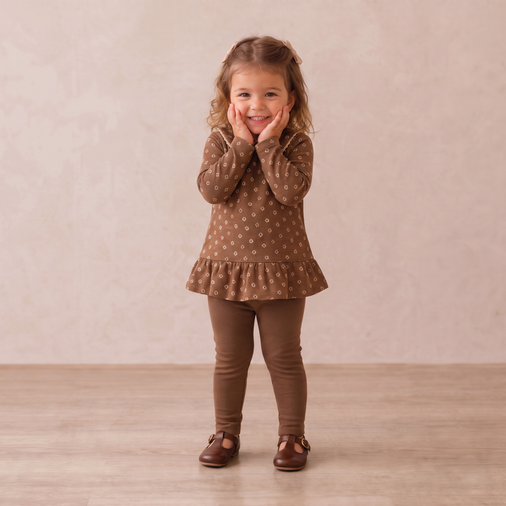 Organic Legging Set of 2 | Chestnut Bloom + Brown