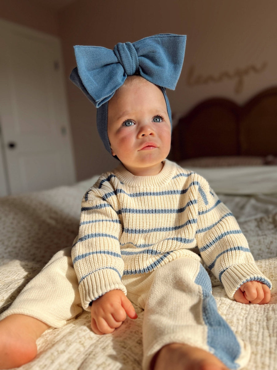Classic Bow Headband | Denim Blue - Echo Market