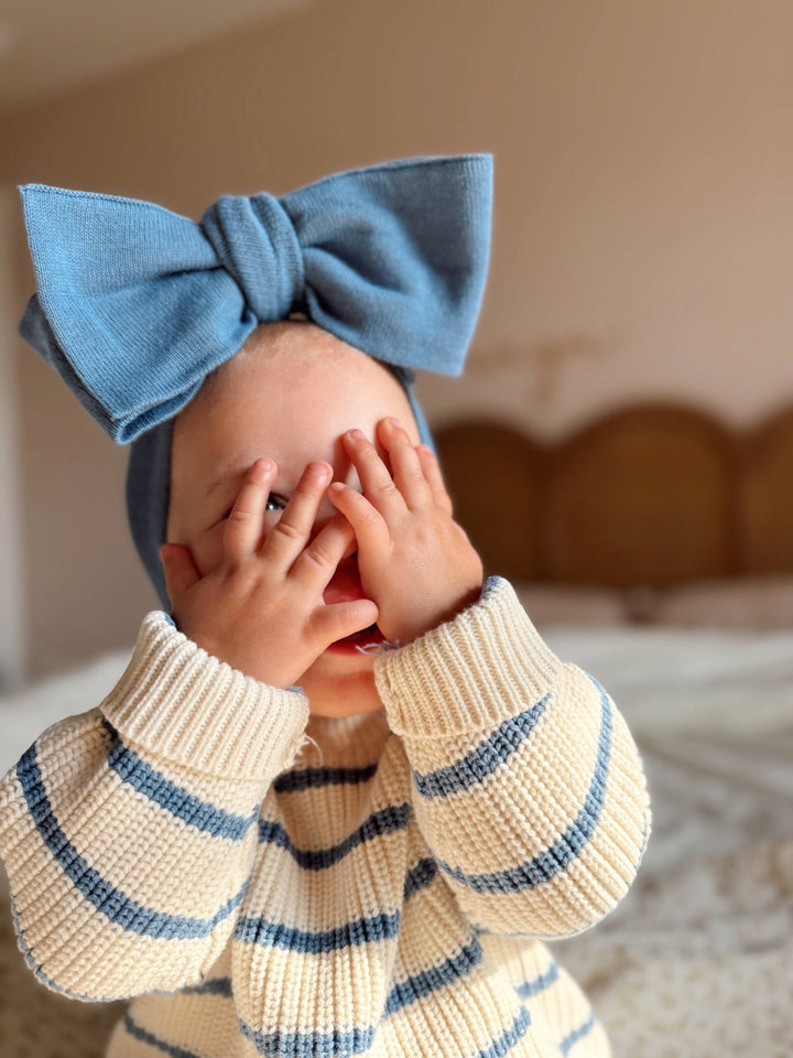 Classic Bow Headband | Denim Blue - Echo Market