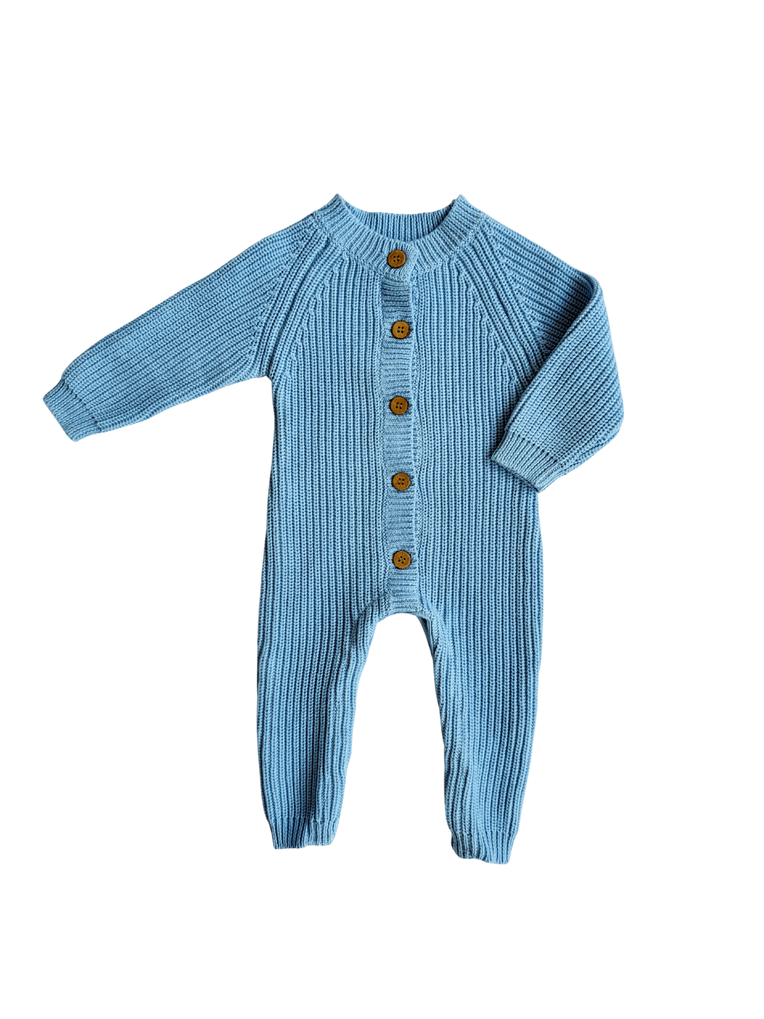 Classic Chunky Knit Jumpsuit | Powder Blue - Echo Market