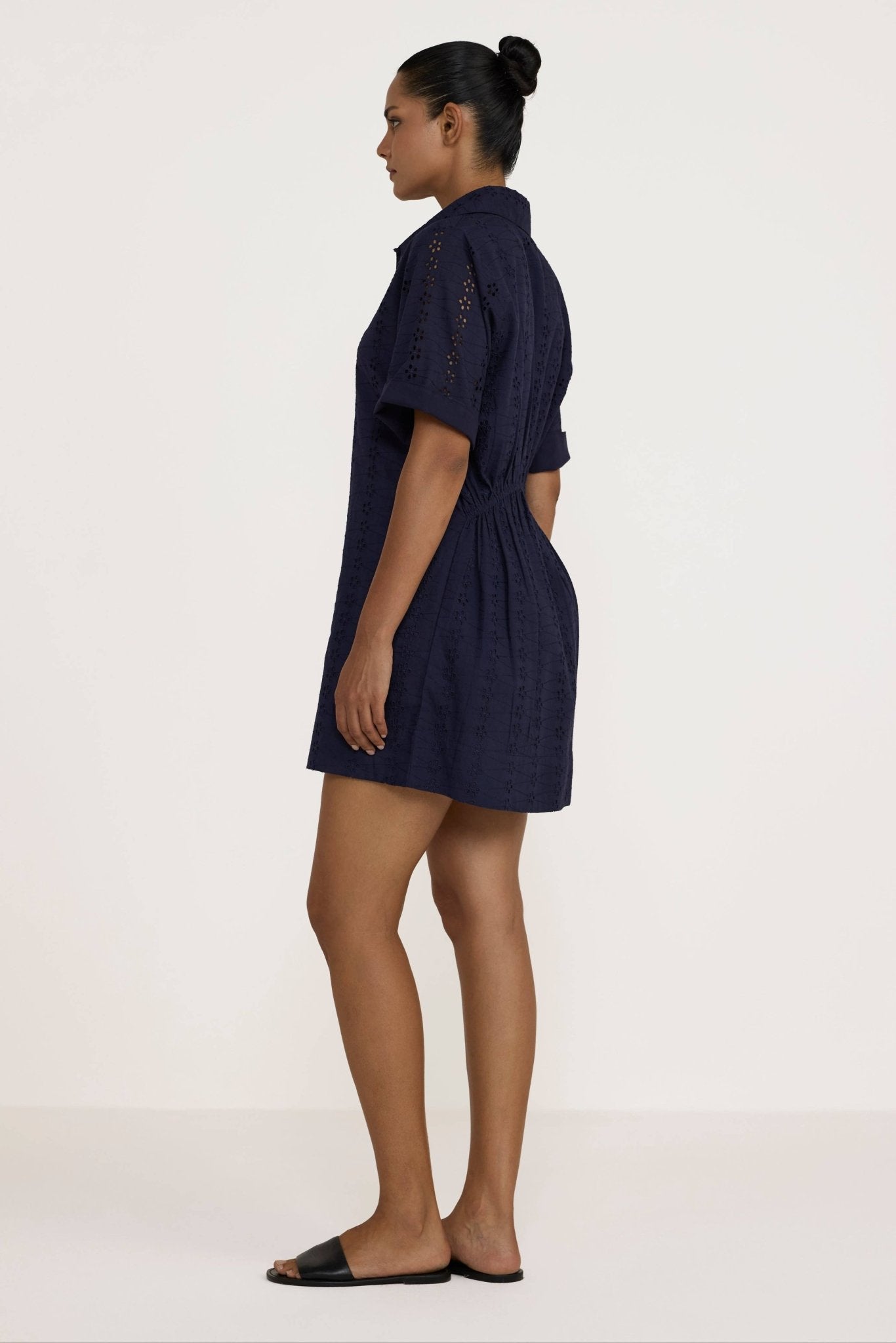 Classic Shirt Dress | Navy Lace - Echo Market