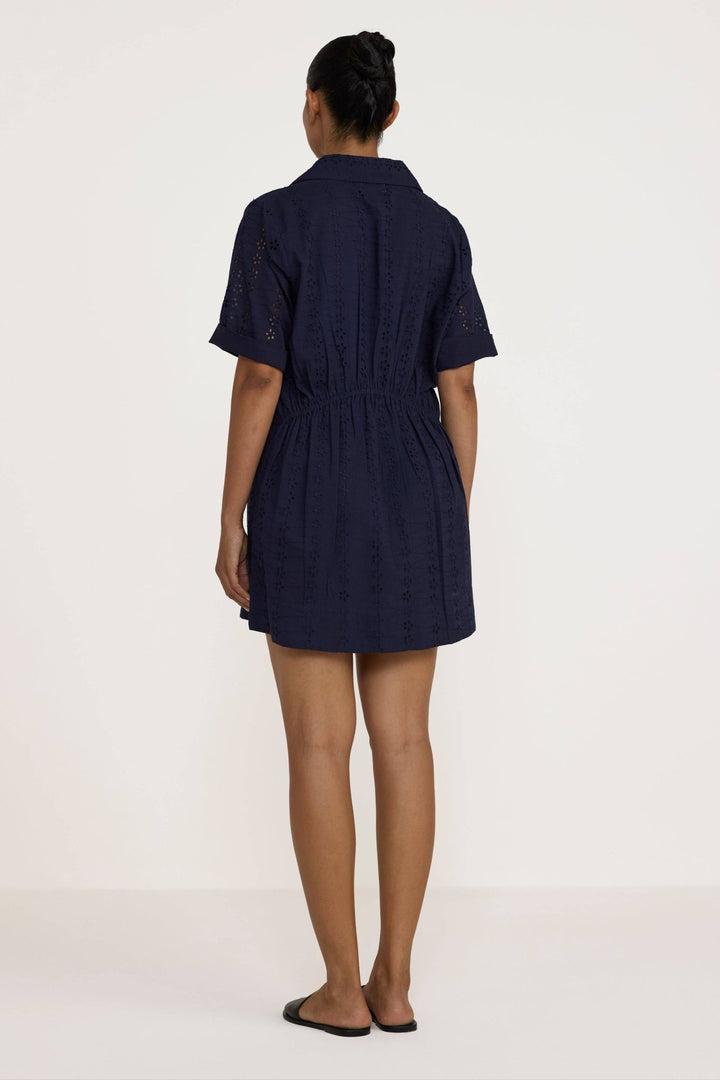 Classic Shirt Dress | Navy Lace - Echo Market