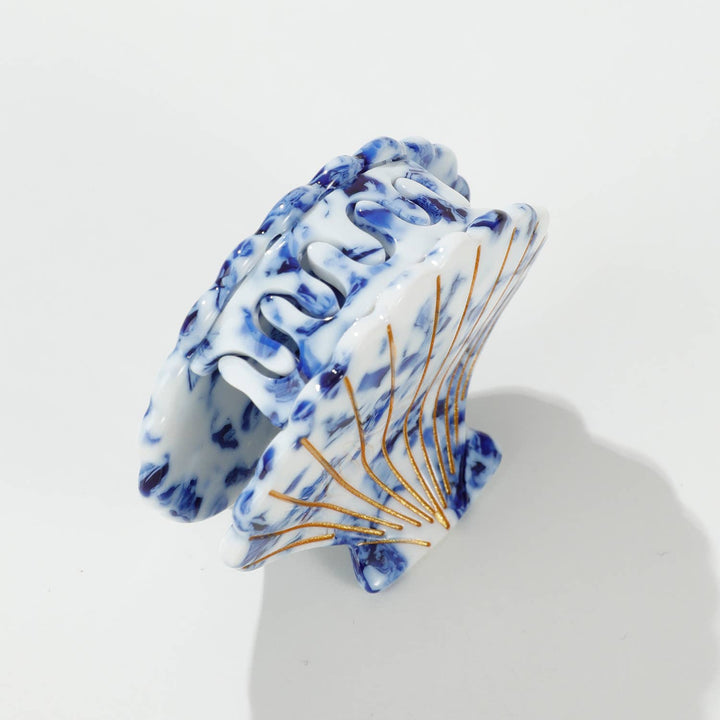 Coastal Blue | Gold Painted Seashell Claw Clip - Echo Market