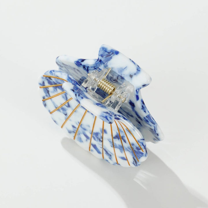Coastal Blue | Gold Painted Seashell Claw Clip - Echo Market