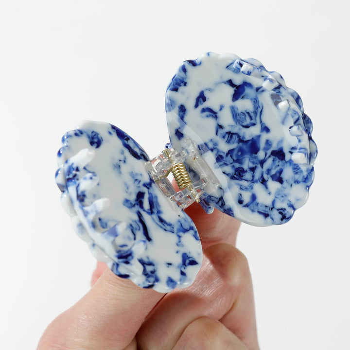 Coastal Blue | Gold Painted Seashell Claw Clip - Echo Market