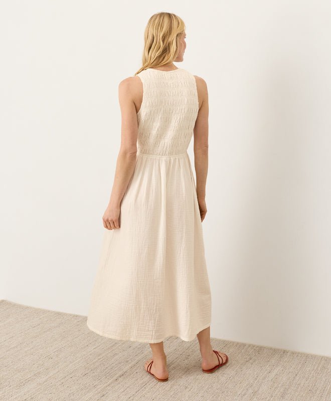 Coastal Double Gauze Smocked Dress - Echo Market