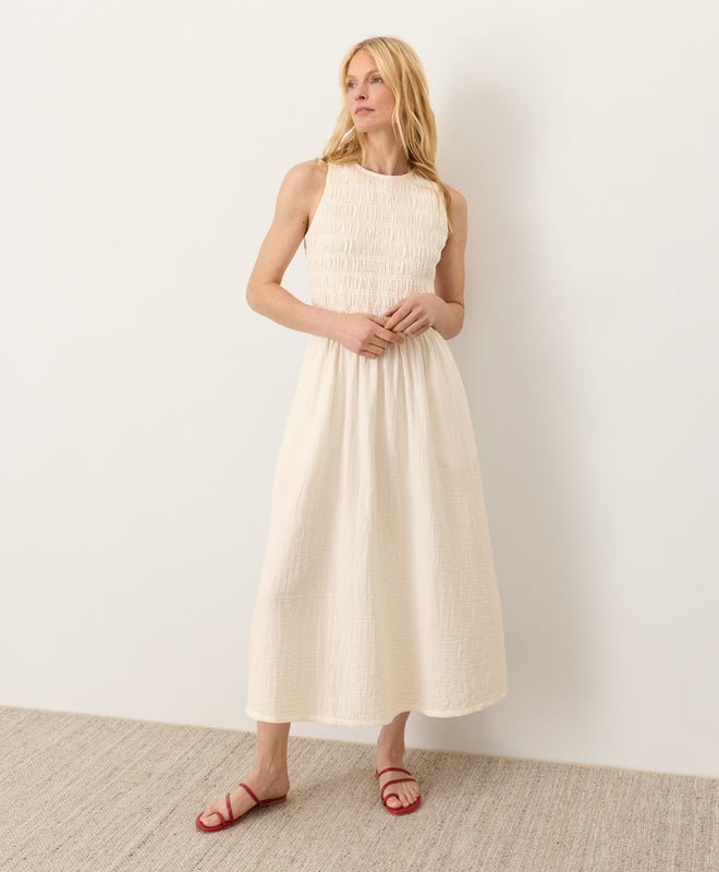 Coastal Double Gauze Smocked Dress - Echo Market