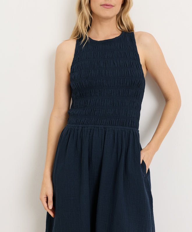 Coastal Double Gauze Smocked Dress - Echo Market