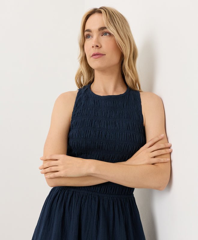 Coastal Double Gauze Smocked Dress - Echo Market