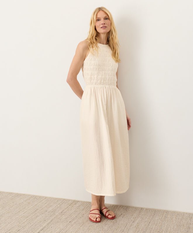 Coastal Double Gauze Smocked Dress - Echo Market