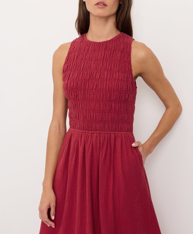 Coastal Double Gauze Smocked Dress - Echo Market