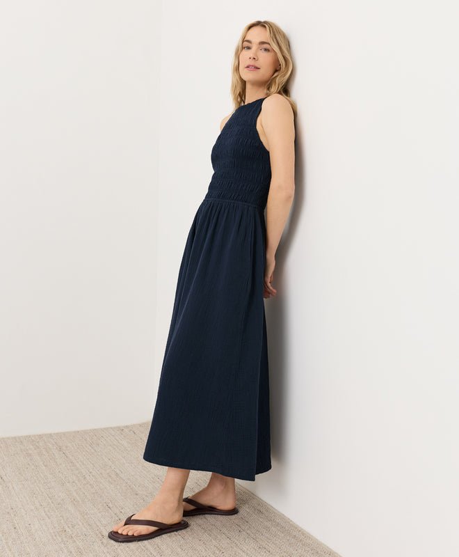 Coastal Double Gauze Smocked Dress - Echo Market