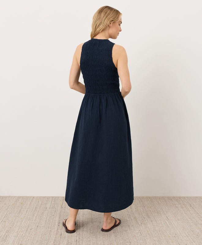 Coastal Double Gauze Smocked Dress - Echo Market