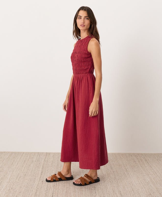 Coastal Double Gauze Smocked Dress - Echo Market