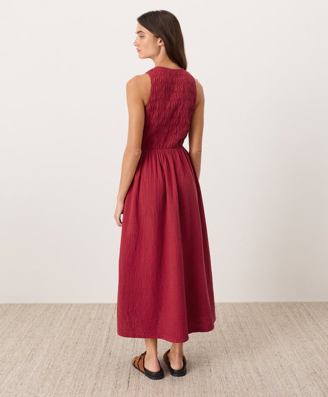 Coastal Double Gauze Smocked Dress - Echo Market