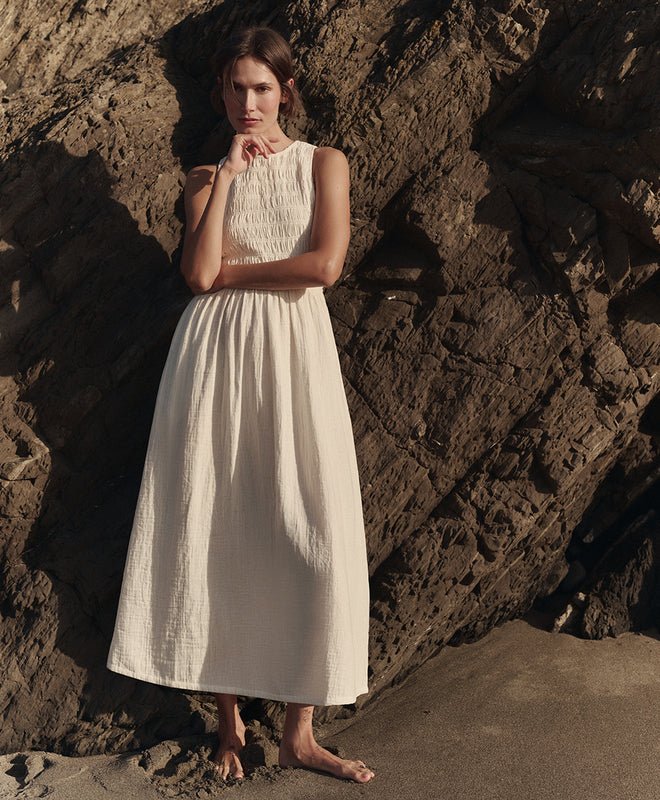 Coastal Double Gauze Smocked Dress - Echo Market