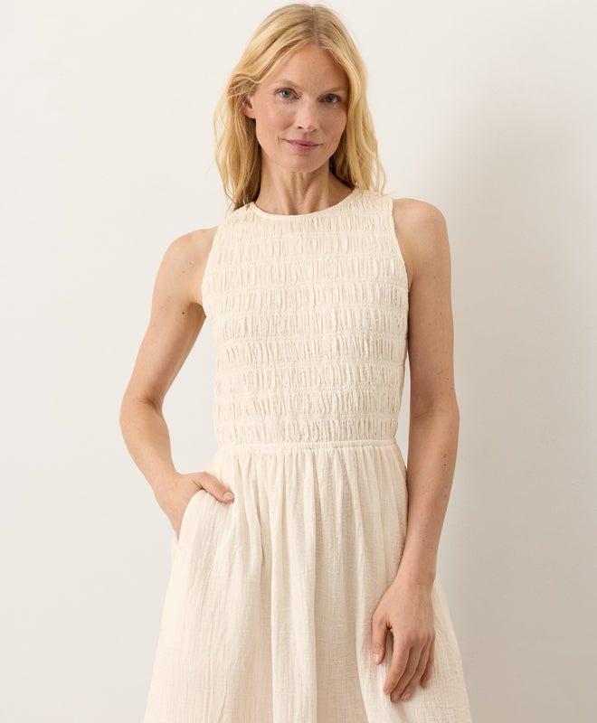 Coastal Double Gauze Smocked Dress - Echo Market