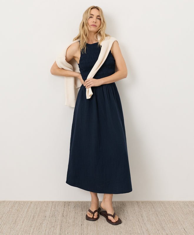 Coastal Double Gauze Smocked Dress - Echo Market