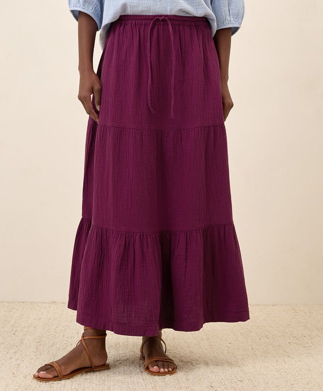 Coastal Double Gauze Tiered Maxi Skirt - Echo Market